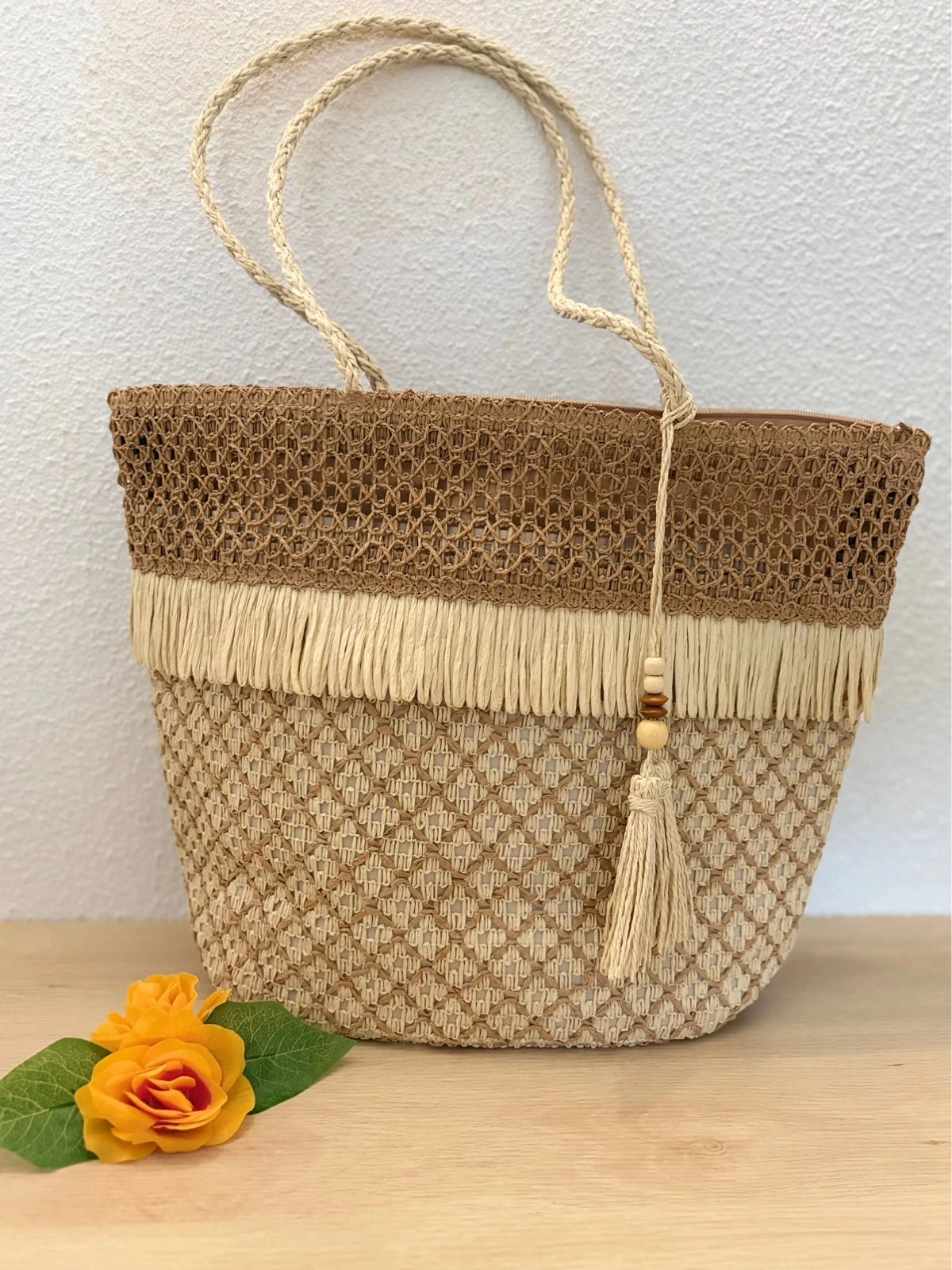 Sac Bohème Chic – 100% papier tressé